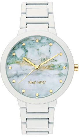 Nine West Women's Rubberized Bracelet Watch White