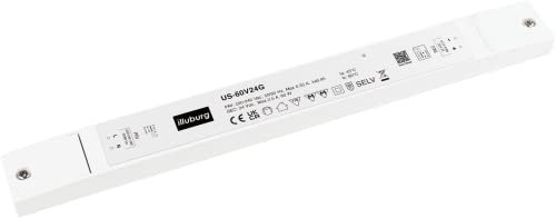 LED Trafo 24V 60W Ultra Slim Flach Flickerfree für LED Streifen Möbeleinbau Konstantspannung LED Netzteil Driver Treiber Transformator super thin
