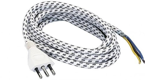 Cavo Elettrico Tigrato Grigio Ferro Da Stiro Con Spina Da 2,80mt