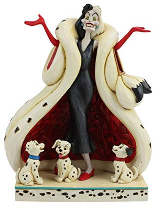 Disney Tradition Crudelia de Mont e Cuccioli Figurina, Resina, Multicolore, 11 x 11 x 22 cm