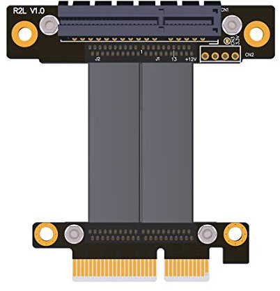 ADT-Link PCIe 3.0 x4 Extension Cable 32G/bps PCI Express 4x Graphic SSD RAID Extender Conversion Riser Card Vertical 90 R22SL (20CM)