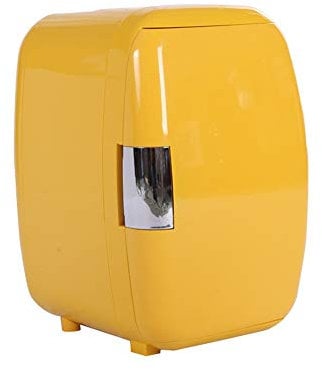 Xyanzi Mini Fridge Mini Drink Fridge,16-liter Single Door Mini Fridge Electric Cooler and Warmer for Cars Road Trips Homes Offices and Dorms (Color : Yellow)