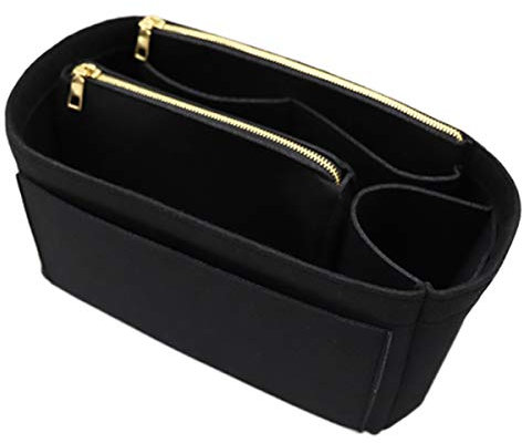 LEXSION Filz-Geldbörsen-Organizer-Einsatz mit Reißverschluss, Tragetasche, Shaper Fit Speedy Neverful PM MM, B-schwarz, Large