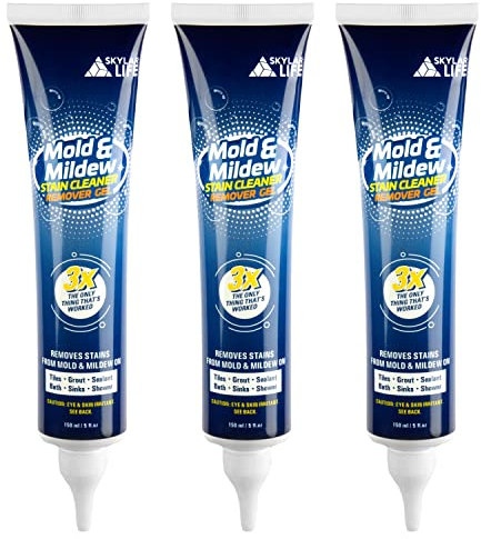 Skylarlife Home Mould & Mildew Stain Remover Gel Stain Remover Cleaner Wall Mould Stain Cleaner for Tiles Grout Sealant Bath Sinks Showers (3-pack)