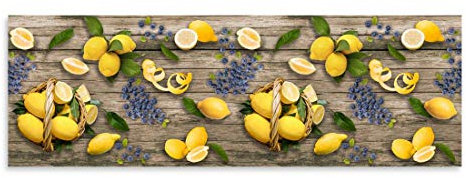 CASAbella Tappeto corsia cucina antiscivolo passatoia gommato disegno digitale mod. YUMA (Limoni, cm 50x280)