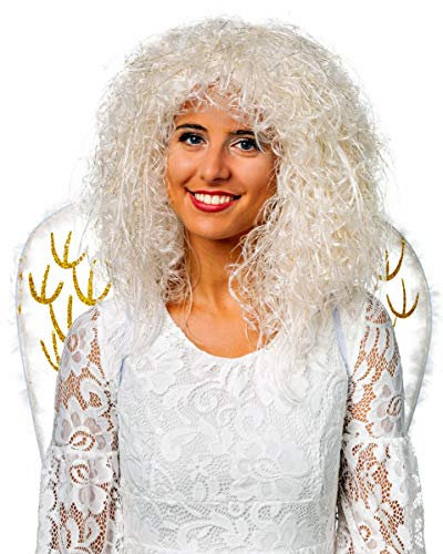 Orlob Kostüm Zubehör Perücke Engel m. Goldsträhnen Karneval Fasching