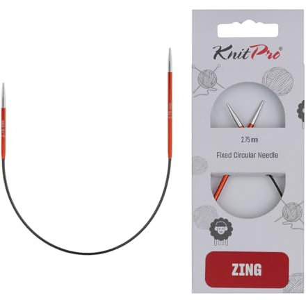 KnitPro K47053 Rundstricknadel, Metal, rot, 25cm / 2.75mm