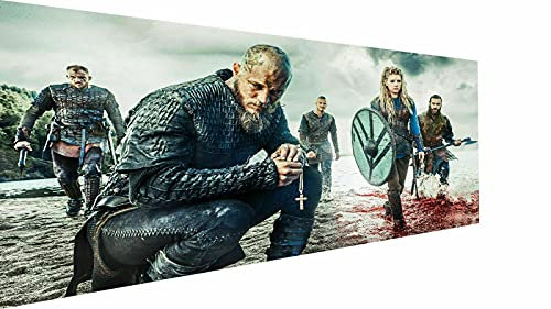 Magic Canvas Art - Bilder Serie Vikings Leinwandbild 1- teilig Hochwertiger Kunstdruck modern Wandbilder Wanddekoration Design Wand Bild –P5158, Größe: 120 x 80 cm