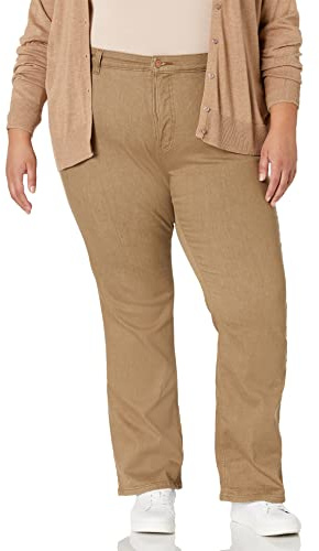 Dickies Women’s Plus Perfect Shape Denim Straight Jean, Stonewashed Bronze Sand, 20WRG