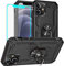 Yiakeng for iPhone 12 Case / 12 Pro Case: Screen Protector Military Grade Protective Cases with Ring for - iPhone 12 (Black)