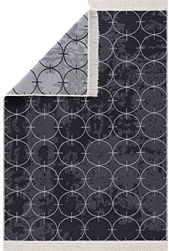 Pasha Home Läufer Flur Teppich - 60x180cm - Waschbarer rutschfest Teppich Küche, Wohnzimmer & Eingangsbereich - Teppichläufer - Boho Style, Aus Baumwolle, Wendbar