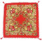 N_FROMM Slawischer russischer Schal mit Fransen floral Tuch 90cm x 90cm (rot)
