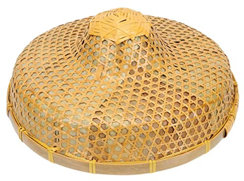 Cabilock Unisex-Bambushut Bambushut Strohhüte Strohmütze Rattan Hut Reben Hut Sonnenhut Stroh Asiatischer Hut Kostüm Zubeh?r für Kinder Damen Herren Bambushut Weben