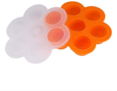 Silicone Egg Bites Molds Pressure Cooker Accessories Accessory Instant Sous Vide Egg Poacher Ring Fit Instant Pot Accessories Electric Pressure Cooker(Orange)
