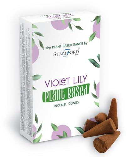 6x Violet Lilly Incence Cones 46226 Stamford Plant Based Incense Cones Vegan Gift