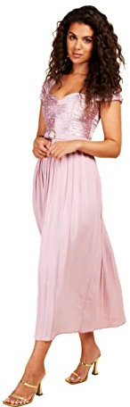Little Mistress Damen Rouge Spot Midaxi Kleid für besondere Anlässe, Blush, 40