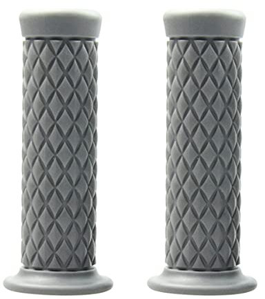 CGEAMDY 2 Stück Universal Motorrad Lenkergriffe Griffe, Anti-Rutsch Motorradgriffe Hochwertige Gummi Griffe, Motorrad Gummi Lenkergriff Für Roller Mopeds Quad(Grau)