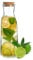 KADAX Caraffa in vetro con tappo in sughero, 1 l, in vetro di alta qualità, 27 x 9 cm, per acqua, limonata, vino e succo, brocca d'acqua con tappo in sughero (1 l)
