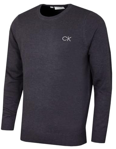Calvin Klein Mens Round Neck Golf Sweater - Steel Grey - XXL