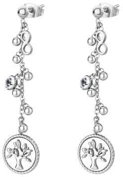 Brosway Orecchini Donna, Orecchini Pendenti in Acciaio con Simbolo Albero Della Vita | Collezione CHAKRA - BHKE146