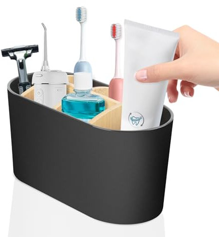 MXTIMWAN Porte Brosse à Dents, Support pour Brosse à Dents Electrique Détachable, Rangement Brosse a Dent Electrique avec 6 Compartiments, Range Brosse a Dent pour Dentifrice, Brosse à Dents, Rasoir