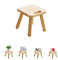 Yier Mei Handle Small Wooden Stool, Square Plant Stand Indoor Stool Small Side Table for House Plants, Kids Step Stool for Bedroom Bedside or Bathroom (Wood Color,24cm)