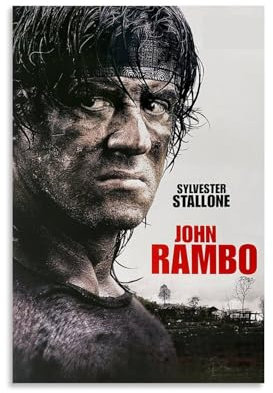 LETOOUY Sylvester Stallone Movie Rambo Art Poster Dekorative Malerei Leinwand Wandkunst Wohnzimmer Poster Schlafzimmer Malerei,Wandkunst Bilddruck Moderne Familienzimmer Dekor 12x18inch(30x45cm)