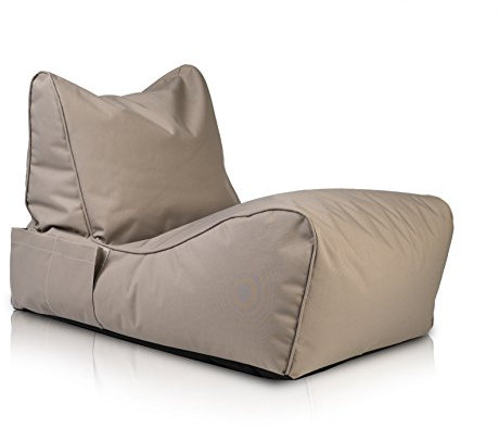 Ecopuf Pouf d'extérieur Flavio – Résistant aux intempéries avec Billes EPS – Idéal pour Jardin, Piscine et terrasse – Largeur du siège: 60 cm, Dossier: 60 cm