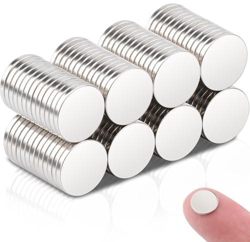 Keukenket 100 Pcs Small Round Neodymium Disc Magnets, 8x1MM, Silver, Strong, Refrigerator, Crafts, Dry Erase Board, Fridge, Mini, Tiny, Disc, Scientific Models