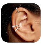 BVLAGIDA 3 Stück Ear Cuff für Damen Ohrmanschette Ohrringe Silber Earcuffs Fake Knorpel Helix Ohrklemme mit Geschenkbox