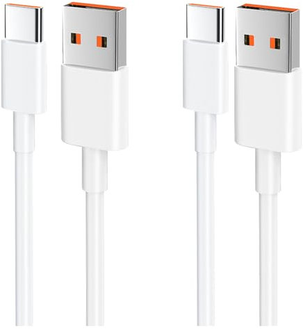 ZLONXUN 2-Pack 120W Cable USB C (compatible con 33W/67W) para Xiaomi Redmi Note 14/13/12/11s/11/13 Pro/8 9 Pro 9T; Xiaomi Mi 13/14/12T/11T Pro/11 Lite/10T Pro/10/12, POCO X6/X5/C65/M5/X4/F3