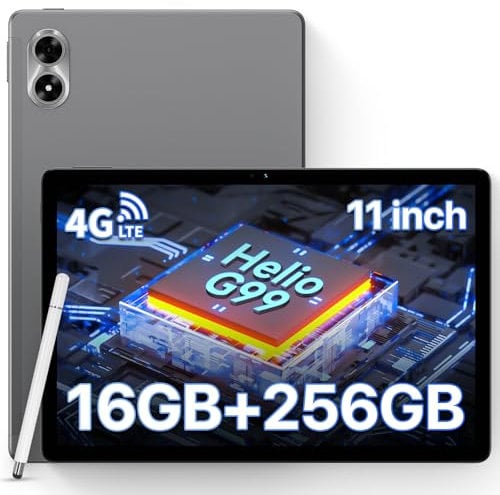 UMIDIGI Tablet 11 Inch 2K, 256GB ROM(2TB TF)+16GB, Android Tablet Helio G99, 8000mAh 18W,G7 Tab Pro Large Screen Gaming Tablets, Octa Core13MP 8MP, Sim 4G LTE Bluetooth 5.2 WiFi GPS Stylus 2025 Grey