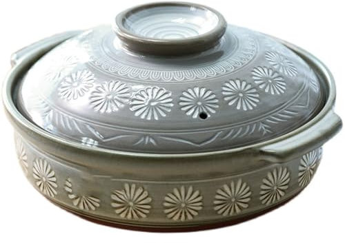 Keramik Hot Pot, 3L Hitzebeständiger Blau-Weiß-Porzellan-Kasserolle mit Deckel – Steingut-Kochgeschirr für Eintopf, Suppe, runder Tontopf [Energieklasse A]