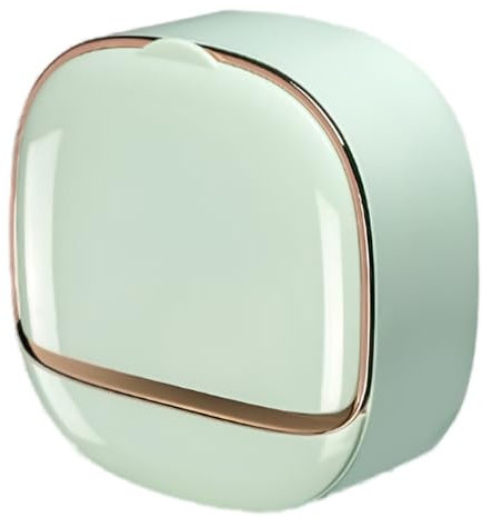 Fkereg Adhesive Soap Holder for Shower Wall with Drainage Box, Waterproof Shower Bar Soap Holder Tray, Bathroom Stick on Soap Dish Wall Mounted, Kitchen Bath Hand Skin Soap Caddy, Light Green
