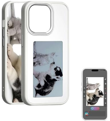 PLGEBR Hochwertige Schutzhülle für iPhone Eink Screen Smart Stoßfest Weiche Schutzhülle Rückseite NFC Cover Weiß