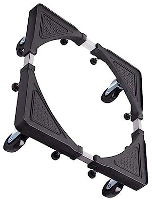 BUGUUYO Stainless Steel Telescopic Storage Rack Mobile Refrigerator Base for Washing Machine Fridge Wheels to Move