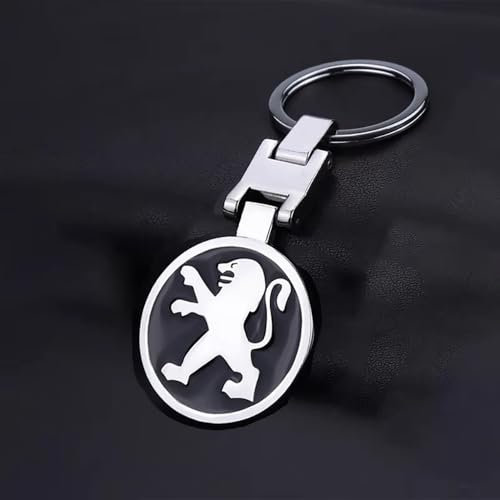JRZCXGZX Porte-clés de Voiture en métal pour Peugeot 206 3008 208 308 307 2008 207 107 508 607 106 406 407 408 5008 4008,Black Style-A