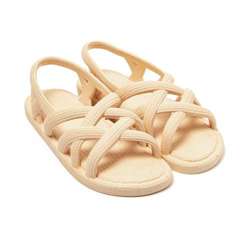 BRASILERAS Flache Sandalen Ankara für Damen | Flache Sandale, leichtes Design, flexible Sohle, lässige Looks, Urlaub, Spaziergang, Strand und Alltag