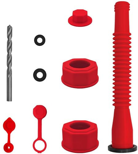 HAOBIN Buse de Réservoir Evolutive Verseurs de Bidon d'essence Kit de Remplacement de Bec de Bidon D'essence Avec foret Pour utilisation sur la plupart des réservoirs de 1/2/5/10 gallons