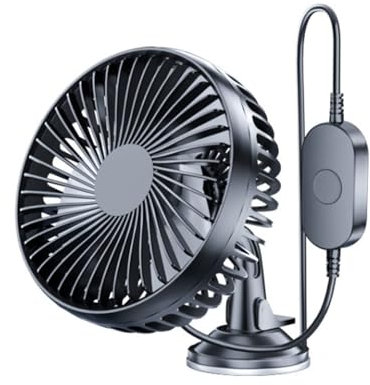 Ventilateur USB,Ventilateur Auto Portable Silencieux 3 Vitesses, Réglable à 360 °pour Auto, Bureau, Poussette, Camping Maison Bureau Table,Noir