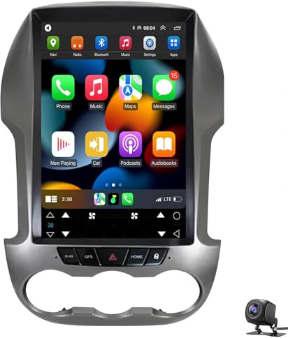 Car Radio Stereo for F-ord Ranger 2011-2015 Replacement Carplay Android Auto Upgrade 12.1 Inch Vertical Screen Tesla Style DSP in Dash Headunit Multimedia Player Car Audio Voice C(Color:8 CORE 6+128G)