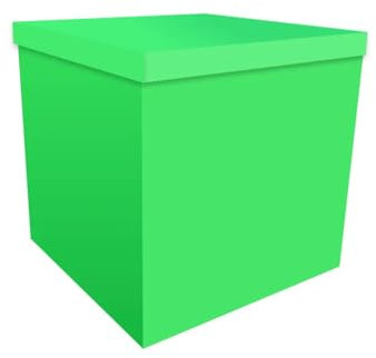 Confezione regalo grande (1 pezzo), verde, 70 x 70 cm. Scatola per palloncini. Palloncini non inclusi.