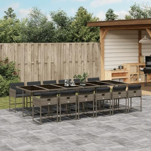 Festnight Gartenmöbel Set 12 Stühle mit Tisch Gartenmöbel Set 12 Personen Terrassenmöbel Außen Sitzgruppe Outdoor Gartentisch mit Stühlen Set Garten Essgruppe Wetterfest Gartengarnitur
