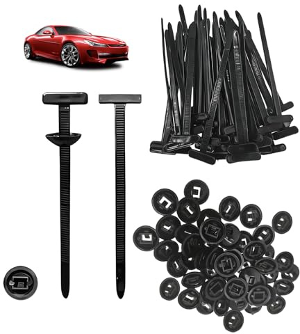 ZMaglorian bridas de Plástico Negras 100 Unidades, Bridas Nylon Resistente UV Autoblocante con Pasador y Botón para Automóvil - Universales Multiusos para Fijación y Organización