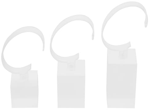BESTOMZ Acryl Uhrenständer in 3 Größen für Armbanduhren | Weißer C Ring, Leichtes Präsentationszubehör, für Schmuck und Uhrensammlung, 3 Stück