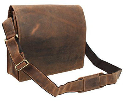 Visconti Large Oiled Leather Messenger/Laptop Bag 16054 Oil Tan