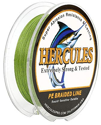Hercules Braided Fishing Line 4 Strands 100m-2000m 6lb-100lb Super Strong PE Fishing Wire Multifilament Fishing Lines for Saltwater & Freshwater Fishing