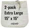 Nussmilchbeutel, extragroß, 38,1 x 38,1 cm, wiederverwendbar, aus natürlichem Hanf, für Joghurt, Käse, Nussmilch, Tee, Kaffee und mehr, 100 % umweltfreundlich (Hanf), 2 Stück