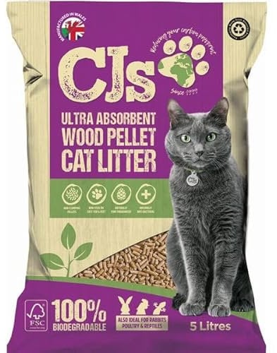 Cj's PREMIUM WOOD CAT LITTER 5L 15L 30L - VIRGIN WOOD PELLETS ULTRA ABSORBENT (5L)