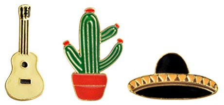 Amosfun 12 stücke Mexiko Brosche Breastpin Kaktus Gitarre Hut Metall Brosche Pins Taste Pins Jeans Tasche Dekoration Geschenk Fiesta Party Supplies